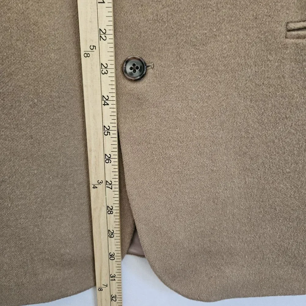 Lauren Ralph Lauren Blazer Jacket Mens 48R Camel Wool Cashmere Silk Sport Preppy